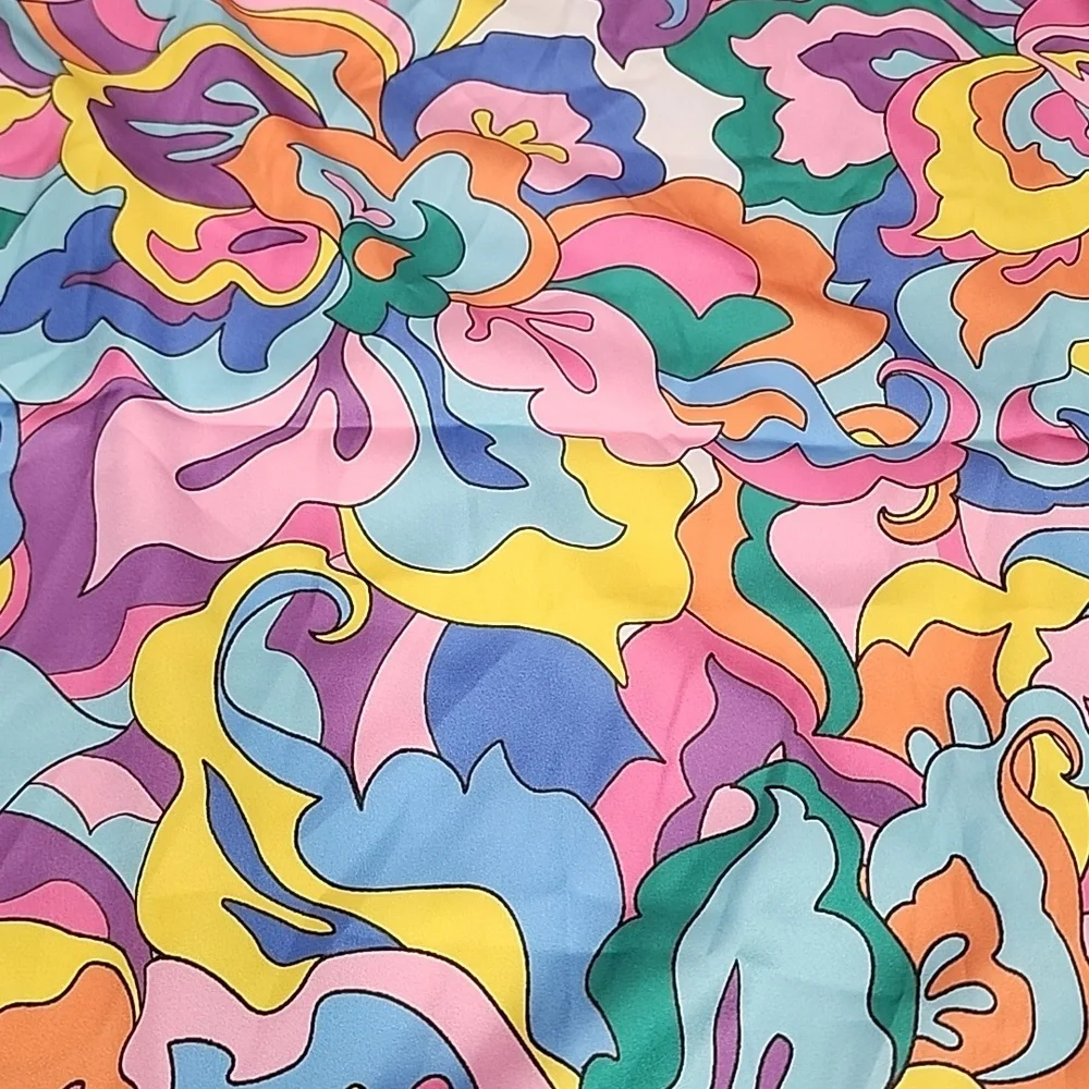 Boston Proper Abstract Sol Print V Neck Colorful Floral Maxi Dress. M - Picture 13 of 14